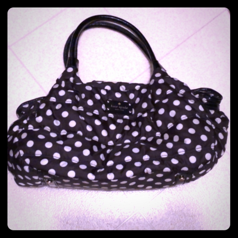 Kate spade Black and white polka dotted tote